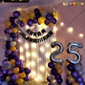 Birthday Decorations - Purple & Silver - Model 1014