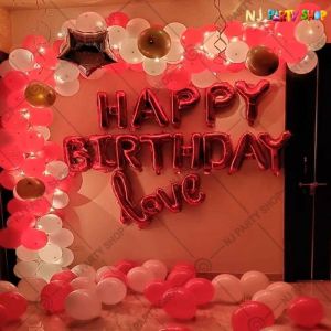 Birthday Decorations - Red - Romantic Birthday Decorations - Model 1021