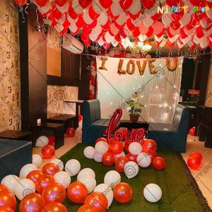 Birthday Decorations - Red & White Romantic Birthday Decor - Model 1027