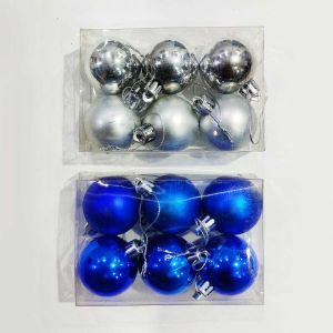 Blue Balls Christmas Tree Decoration Ornaments - Model 1005XY - Set of 6