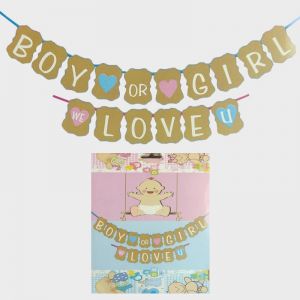 Baby Shower - Boy or Girl - We Love You Banner