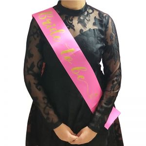 Bride To Be Sash - Dark Pink & Golden