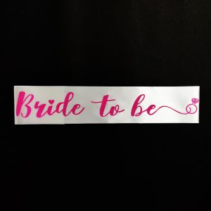 Bride To be Sash - White & Pink