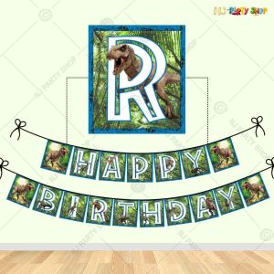 Dinosaur Theme Happy Birthday Banner 