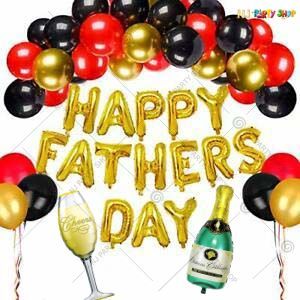 01D - Father's Day Decoration Combo - Red, Black & Gold