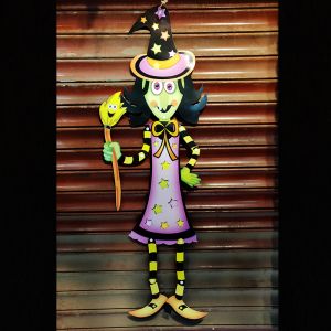 Hanging Paper Witch Halloween Decoration