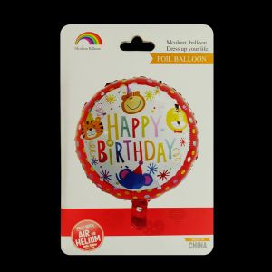 Happy Birthday Animal Round Foil Balloon