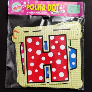 Happy Birthday Banner - Multi Color Polka Dots