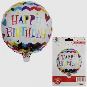 Happy Birthday Round Foil Balloon - Model A1