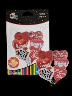 Heart Foil Balloons - Set of 6 - Model 100X