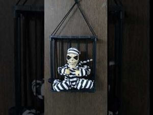 Cage Skeleton Musical Hanging Halloween Toy
