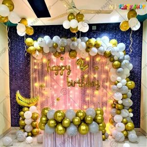 Kids Birthday Decorations - Golden & White - Model - 1084