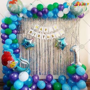 Kids Birthday Decorations - Mermaid Cartoon Theme - Model - 1071