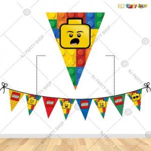 Lego Theme Happy Birthday Flag Banner