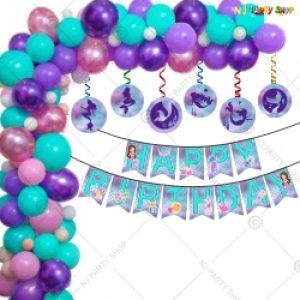 016Q - Mermaid Theme Birthday Party Decoration Combo - Set of 68