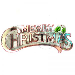 Merry Christmas Banner - Silver