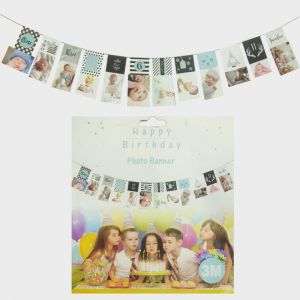 1st Birthday Photo Banner - Blue