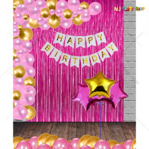 04M - Pink Birthday Decoration Combo Kit - Set of 57