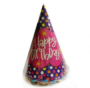 Polka Dot Happy Birthday Caps - Set of 10
