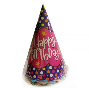 Polka Dot Happy Birthday Caps - Set of 10