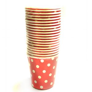 Red Polka Dot Paper Cups - Set of 20