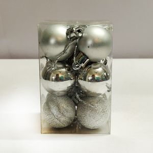 Silver Balls Hanging Ornaments - Small