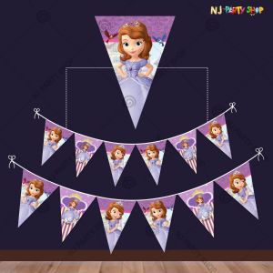 Sofia Princess Theme Flag Banner Decoration - Set of 9