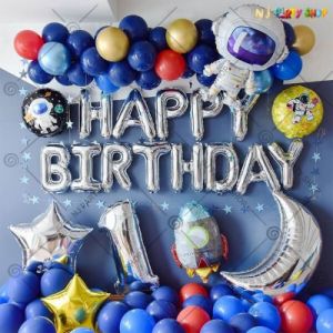 Space Theme Happy Birthday Combo - Set Of 66