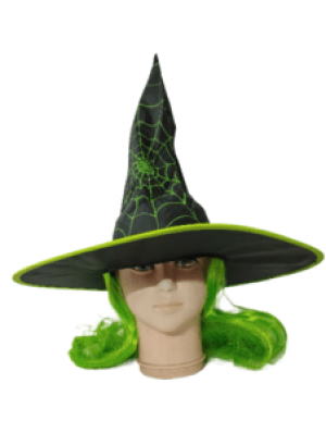 Witch Neon Hat With Hair