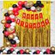012L - Happy Birthday decoration Combo - Gold & Red - Set of 60
