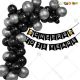 013S - Birthday Party Decoration Combo - Black & Silver - Set of 60