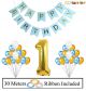 014B Model - Birthday Decoration Combo - First Birthday Blue - Set of 32 Pcs
