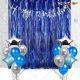 016K - Birthday Party Decoration Combo - Blue & Silver - Set of 34