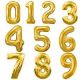 Balloons Number Foil - Gold Color -17 Inches Size 