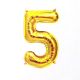17 Inches Number 5 Golden Foil Balloon