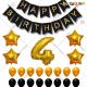 017P - Birthday Party Decoration Combo - Black & Gold - Set of 38