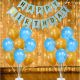 018Q - Birthday Party Decoration Combo - Blue & Golden - Set of 34
