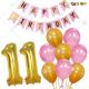 019W - Birthday Party Decoration Combo - Pink & Gold - Set of 25