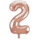 2 Number Foil Balloon - Rose Gold Color - 17 Inch Size