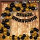 03K - Birthday Party Decoration Combo - Black & Gold - Set of 44
