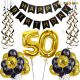 03Q - Birthday Party Decoration Combo - Black & Golden - Set of 51