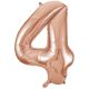 4 Number Foil Balloon - Rose Gold Color - 17 Inch Size