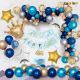 04W - Birthday Party Decoration Combo - Blue & Golden - Set of 69