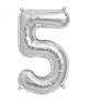 5 Number Foil Balloon - Silver Color - 17 Inch Size
