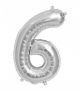 6 Number Foil Balloon - Silver Color - 17 Inch Size