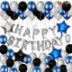 09K - Birthday Party Decoration Combo - Blue & Silver - Set of 37