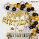 02E - Black & Golden Birthday Decoration Combo - Set of 51 Pcs