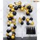 D1 - Balloon Arch Decoration Garland Kit - Black & Golden - Set Of 92