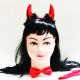 Devil Horn Headband with Bow and Tail