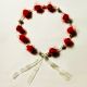 Flower and Pearl Tiara - Red